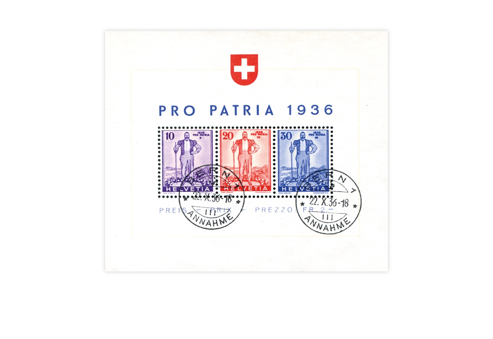 Briefmarken Schweiz Pro Patria 1936 Michel-Nr. Block 2 gestempelt