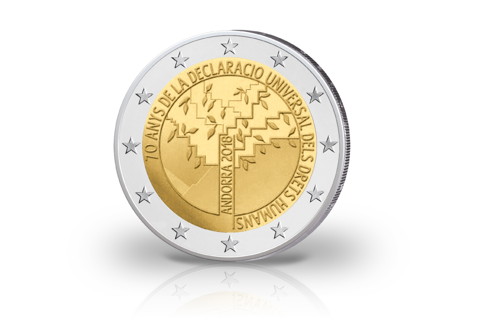 2 Euro 2018 Andorra 70 Jahre Menschenrechte st im Blister
