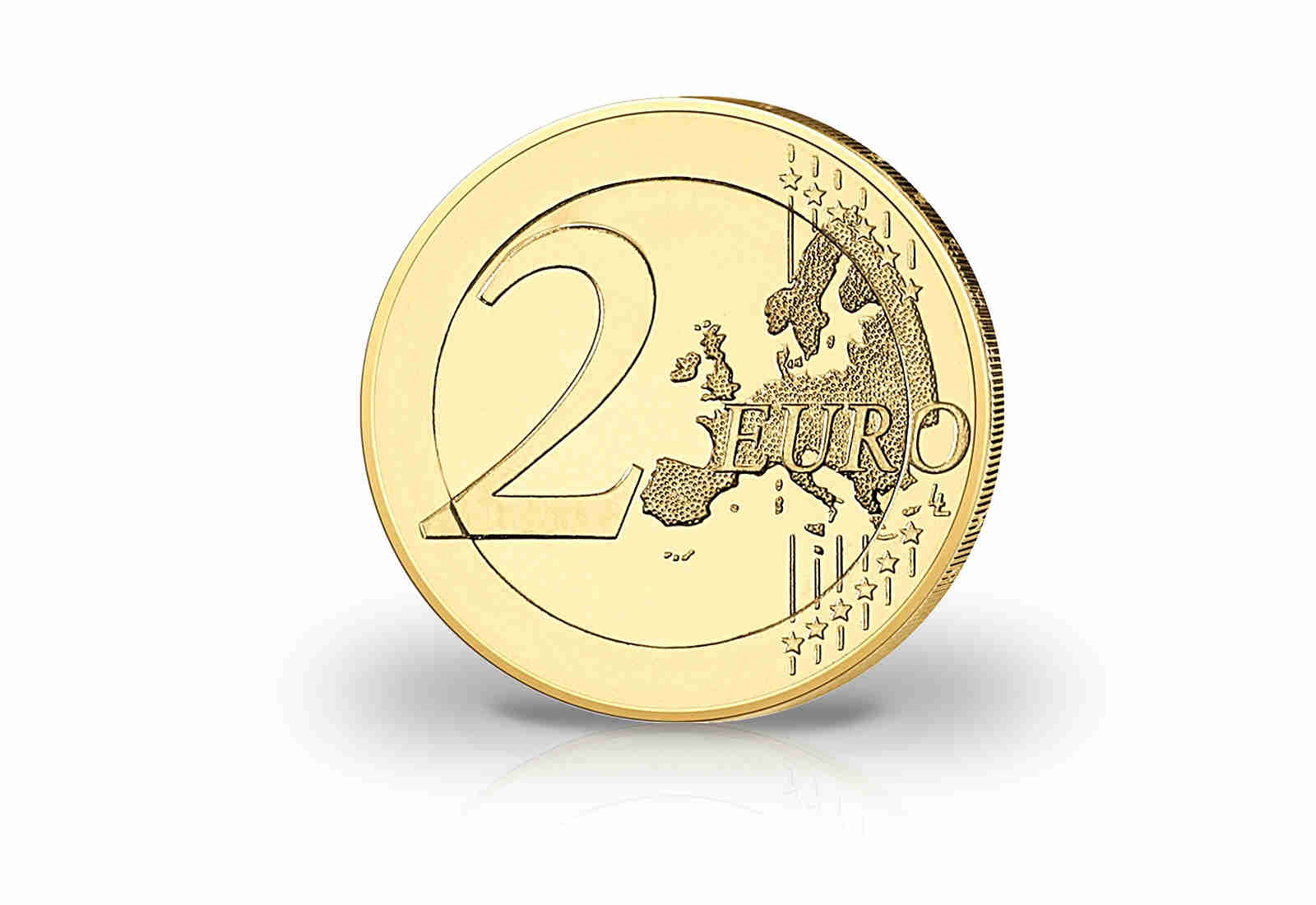2 Euro Bundeskanzler Kurt Georg Kiesinger mit Kaltemaille und 24 Karat Goldauflage