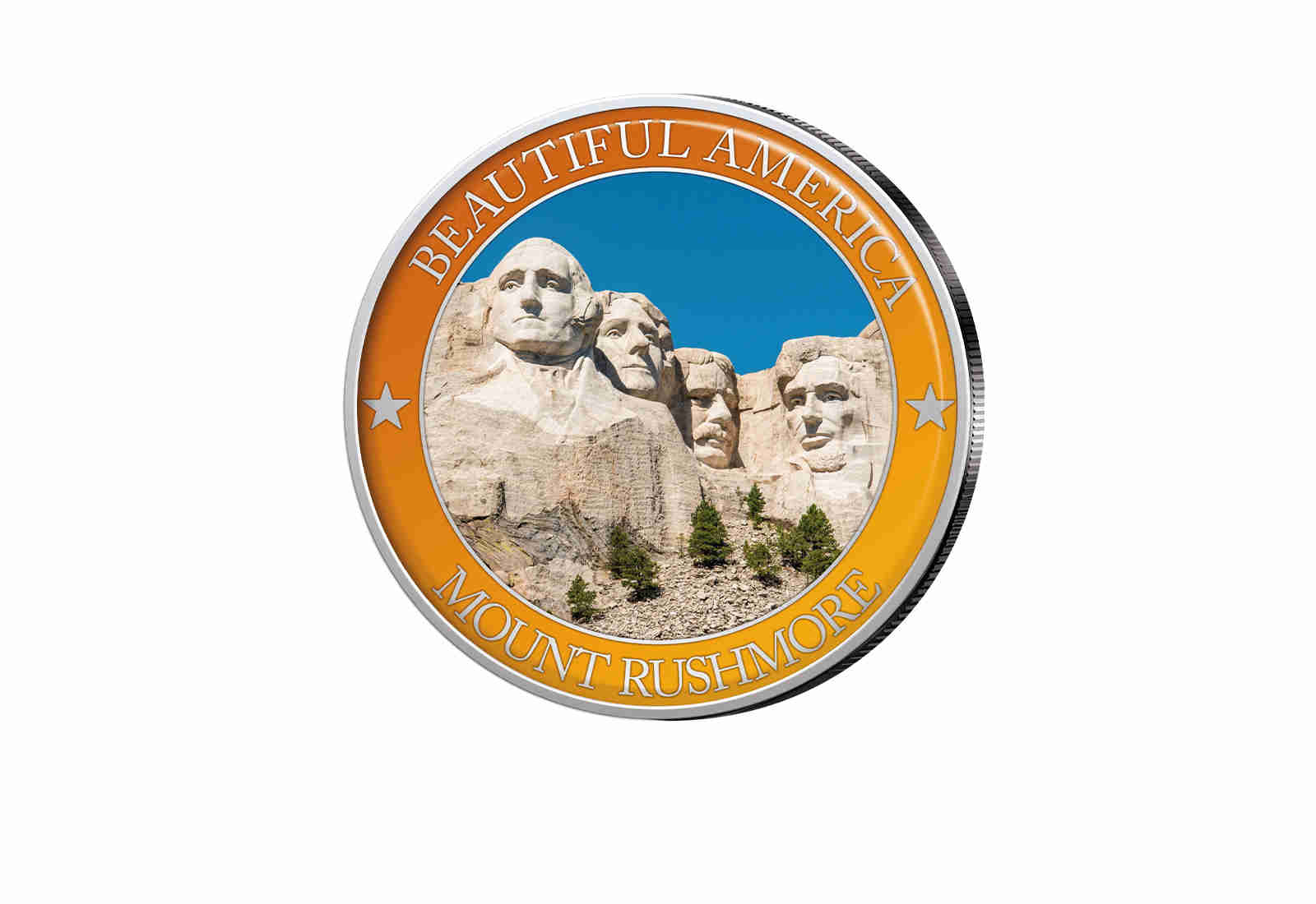 1/2 Dollar USA Mount Rushmore - Serie Beautiful America mit Farbapplikation