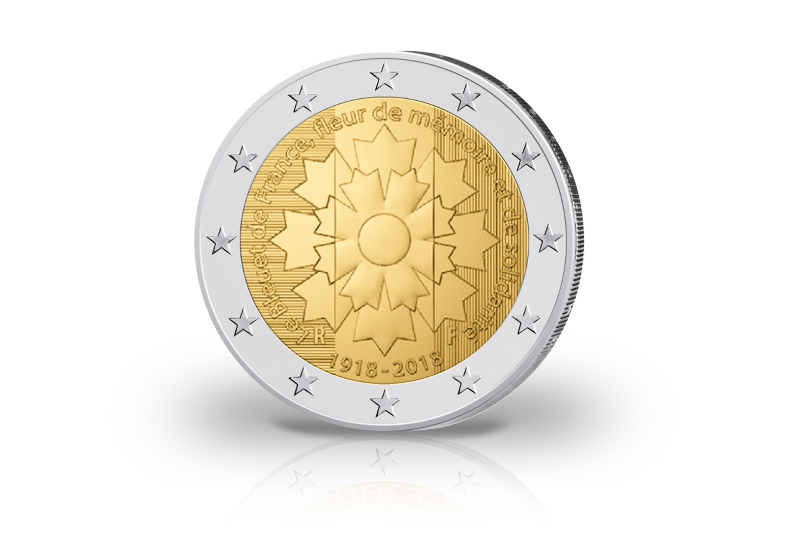 2 Euro 2018 Frankreich Kornblume