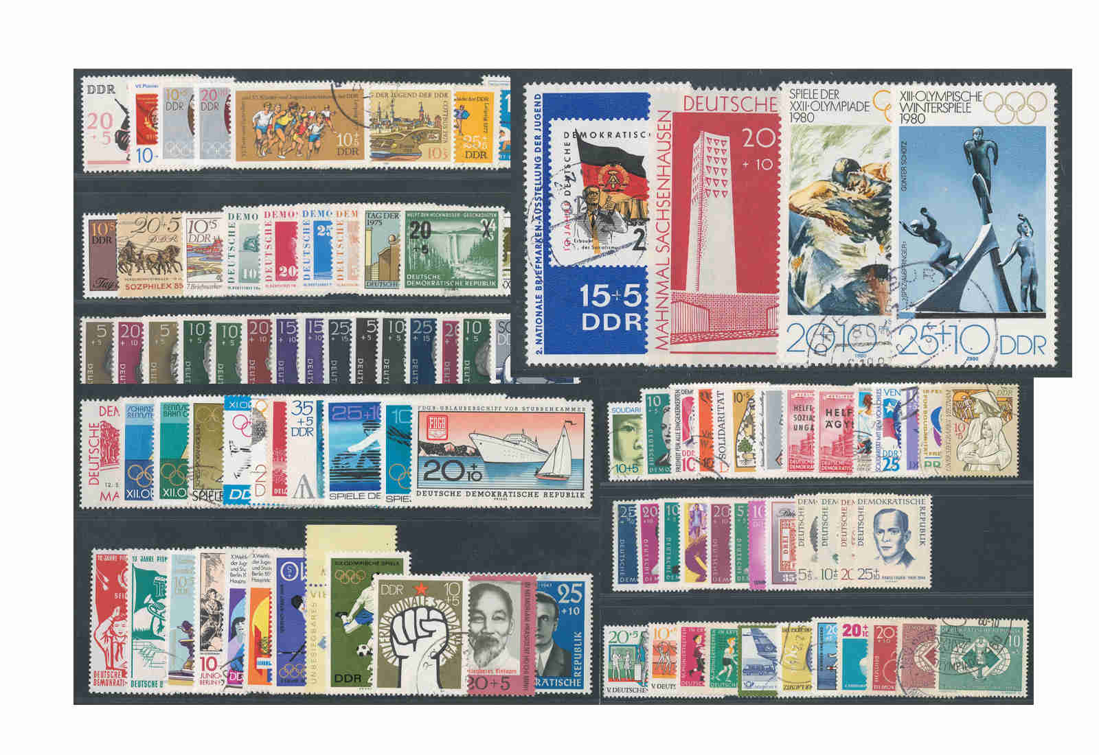 Briefmarken DDR 150 Marken mit Zuschlag postfrisch und gestempelt