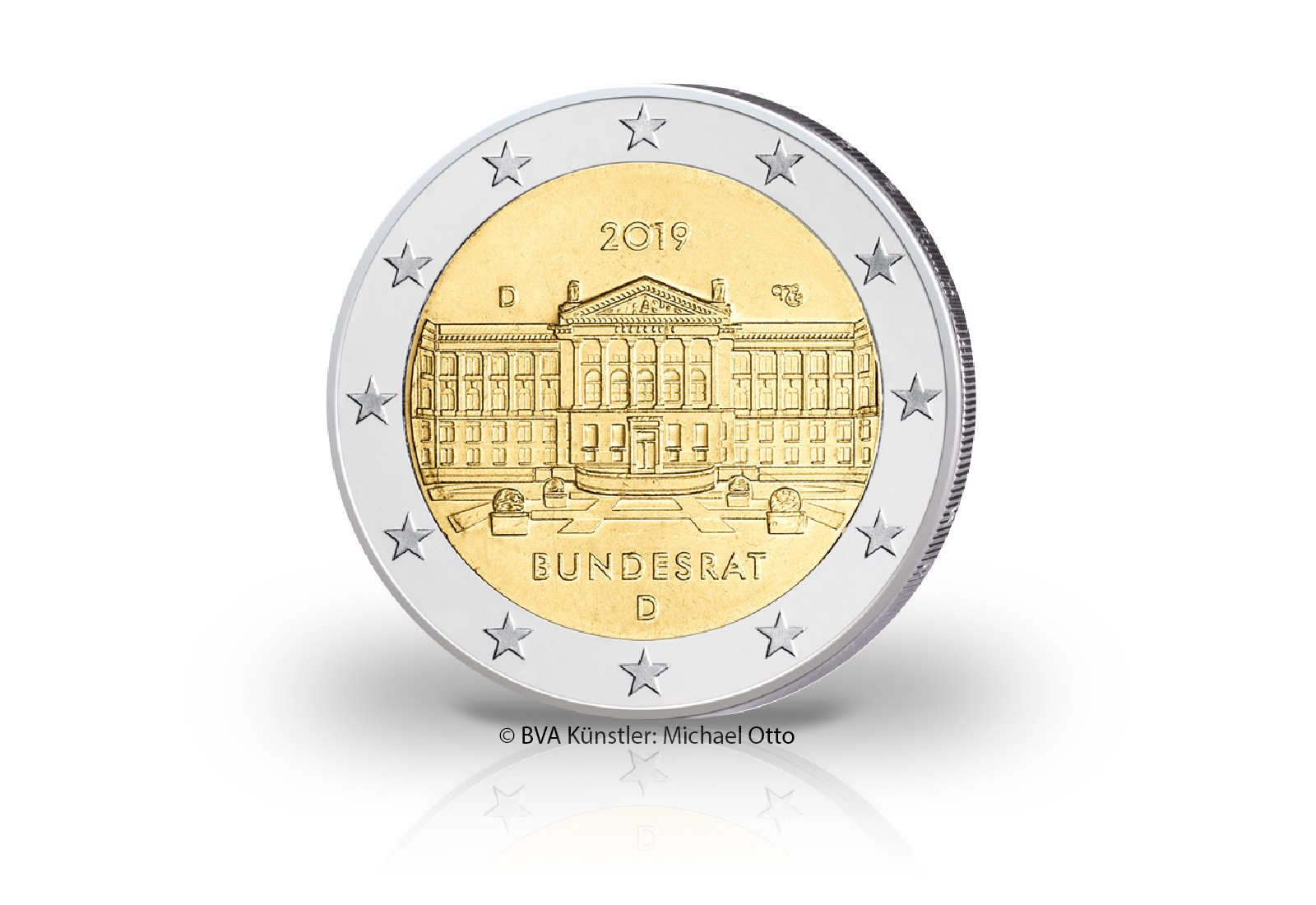 2 Euro 2019 Deutschland 70 Jahre Bundesrat Prägestätte D