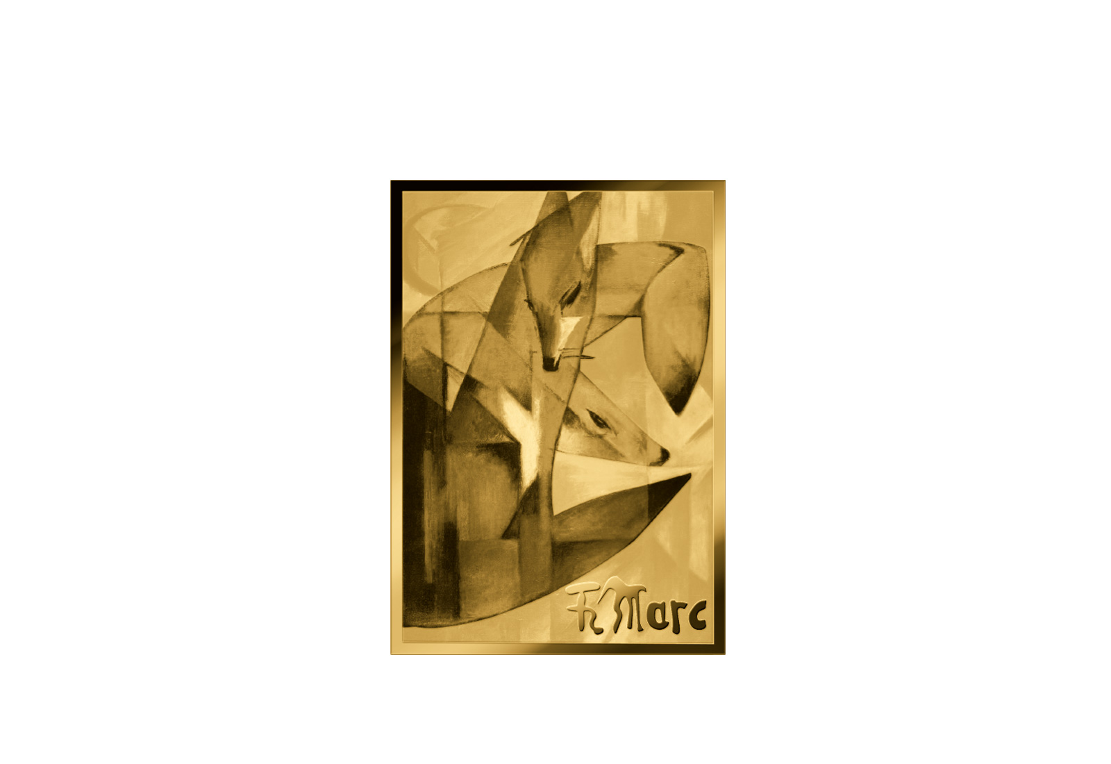 Goldmünze Motiv Die Füchse Coincard Feinheit 999/1000 Gold Geschenk