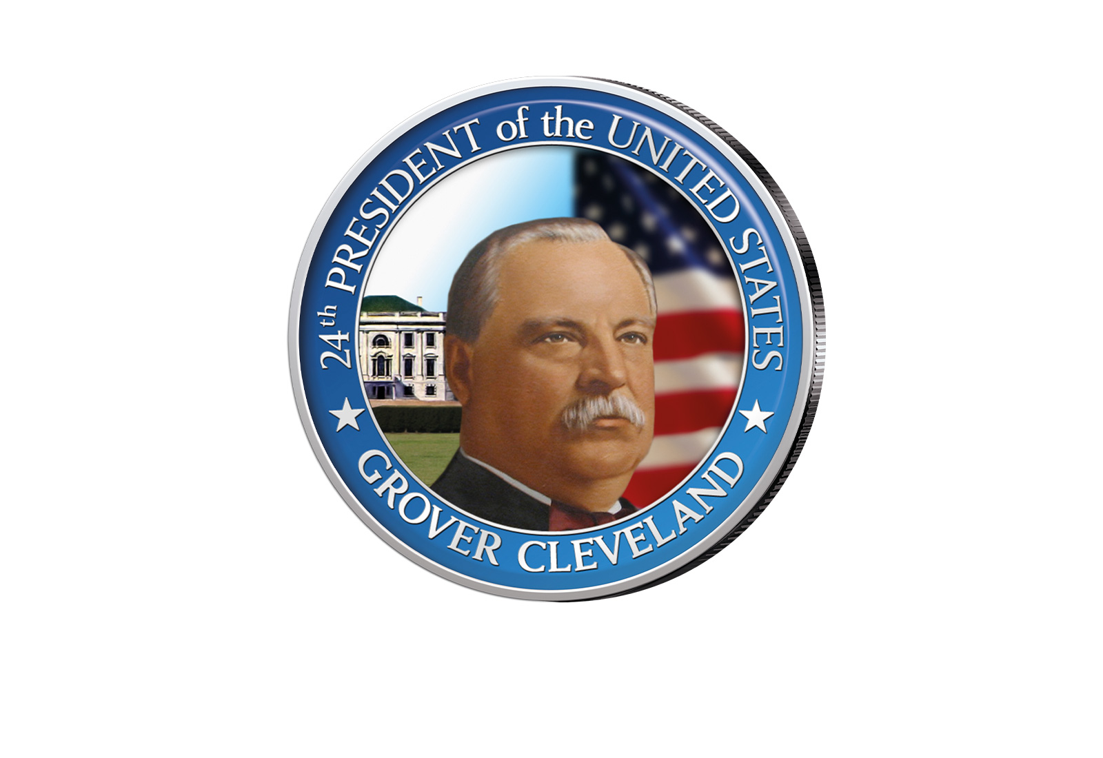 ½ Kennedy-Dollar USA mit Farbapplikation Grover Cleveland Serie: Presidents of the US