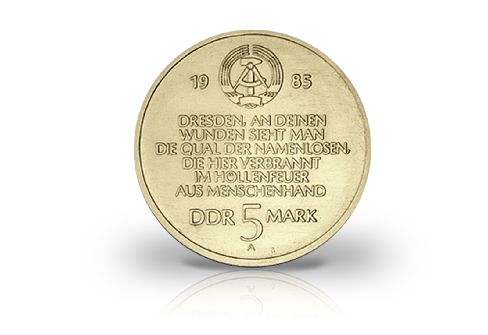 5 Mark Gedenkmünze 1985 DDR 40 Jahre Zerstörung Dresden Jaeger-Nr. 1601