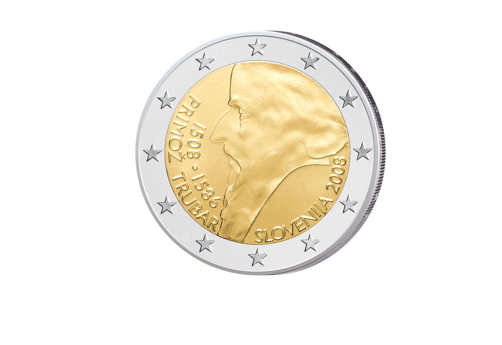 2 Euro 2008 Slowenien 500. Geburtstag Primoz Trubar bfr.