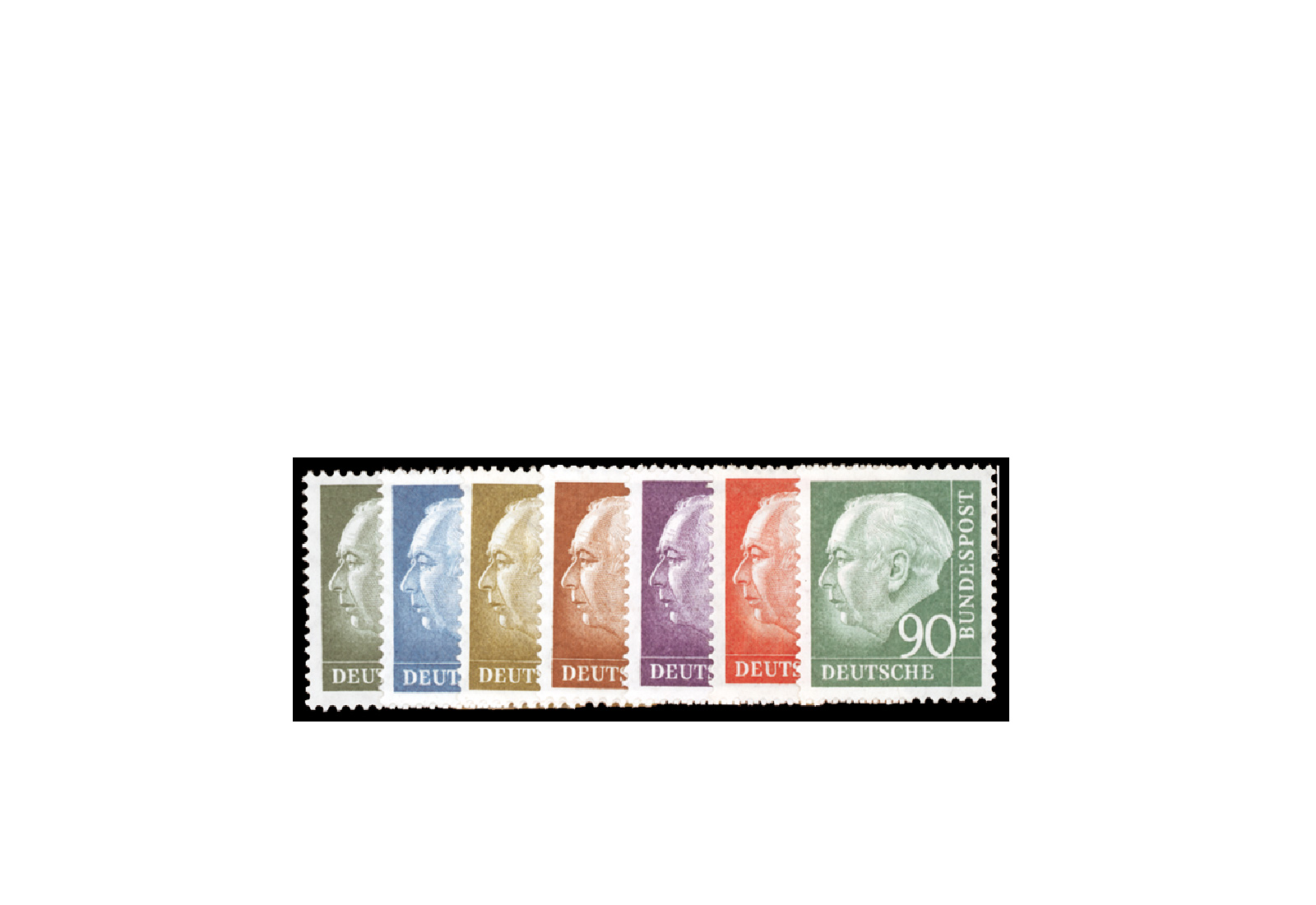 Briefmarke BRD Heuss II Michel-Nr. 259-265 gestempelt