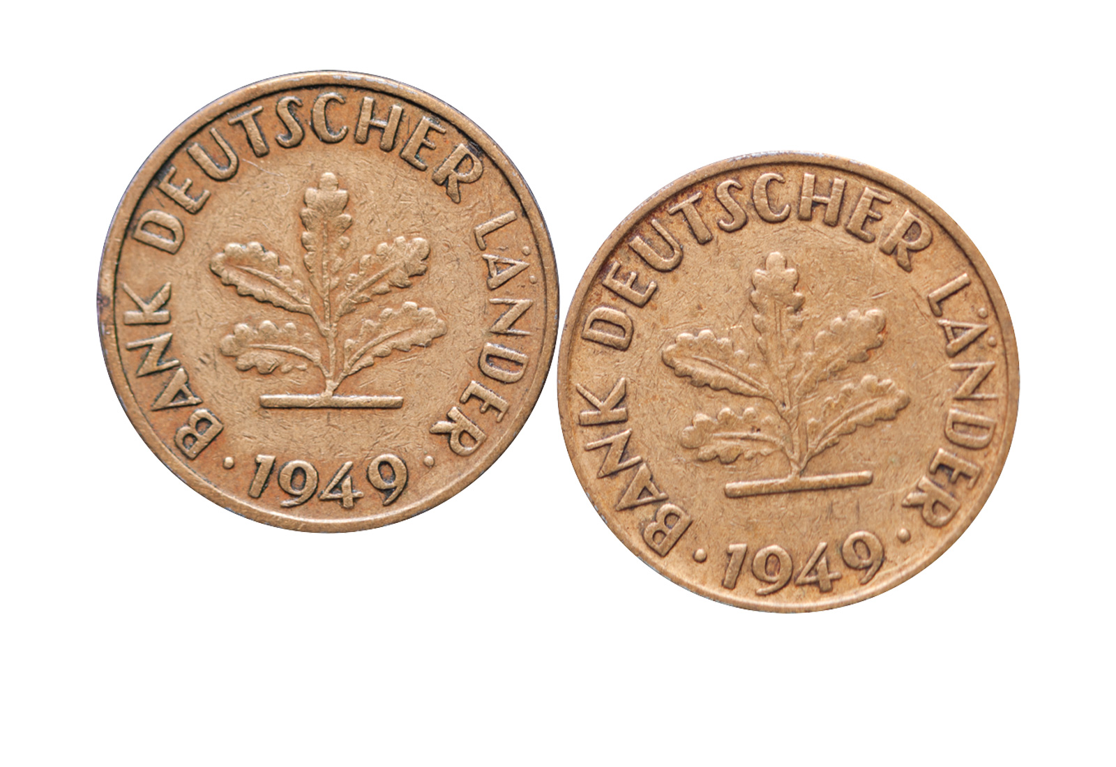 10 Pfennig 1949 BRD 2er-Set Prägestätte D J Jaeger-Nr 378