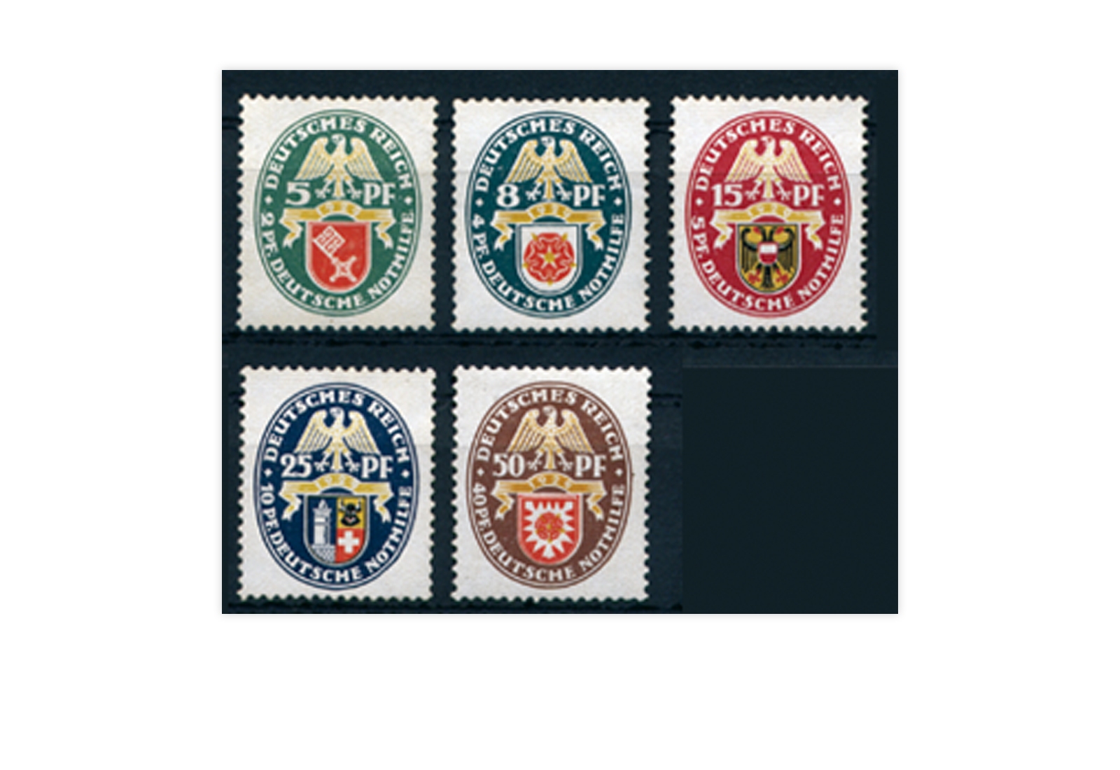 Deutsches Reich Mi.Nr. 430/434 mit Falz
