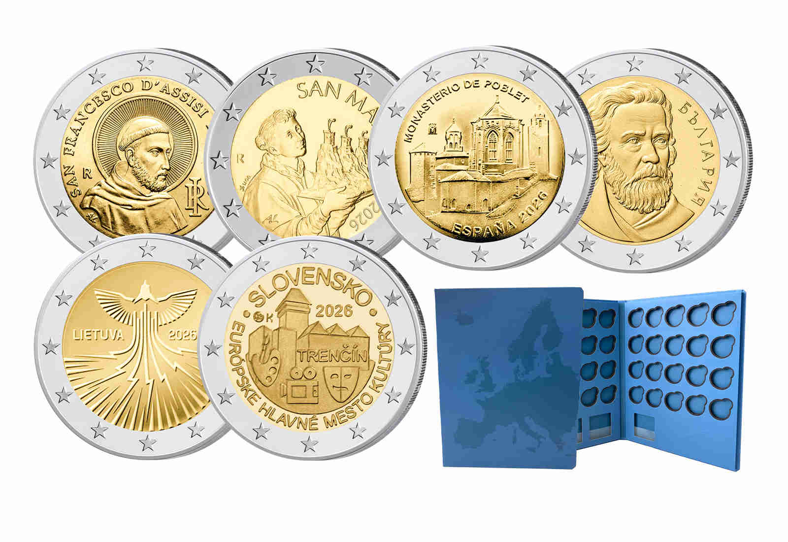 Spar-Set 2026 - 6x 2 Euro inkl. Album