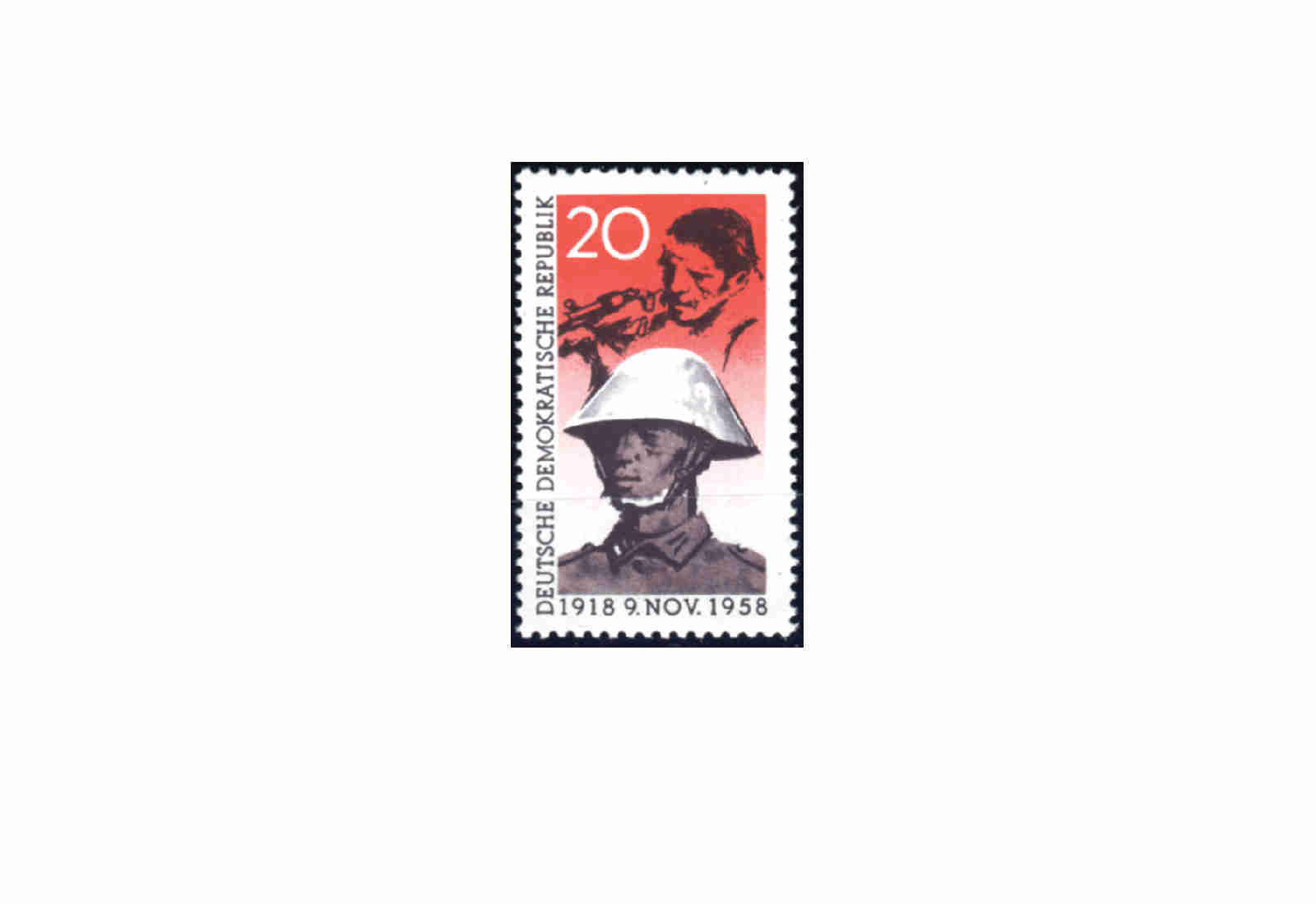 Briefmarke DDR 40. Jahrestgag der Novemberrevolution 1958 Michel-Nr. 662 postfrisch