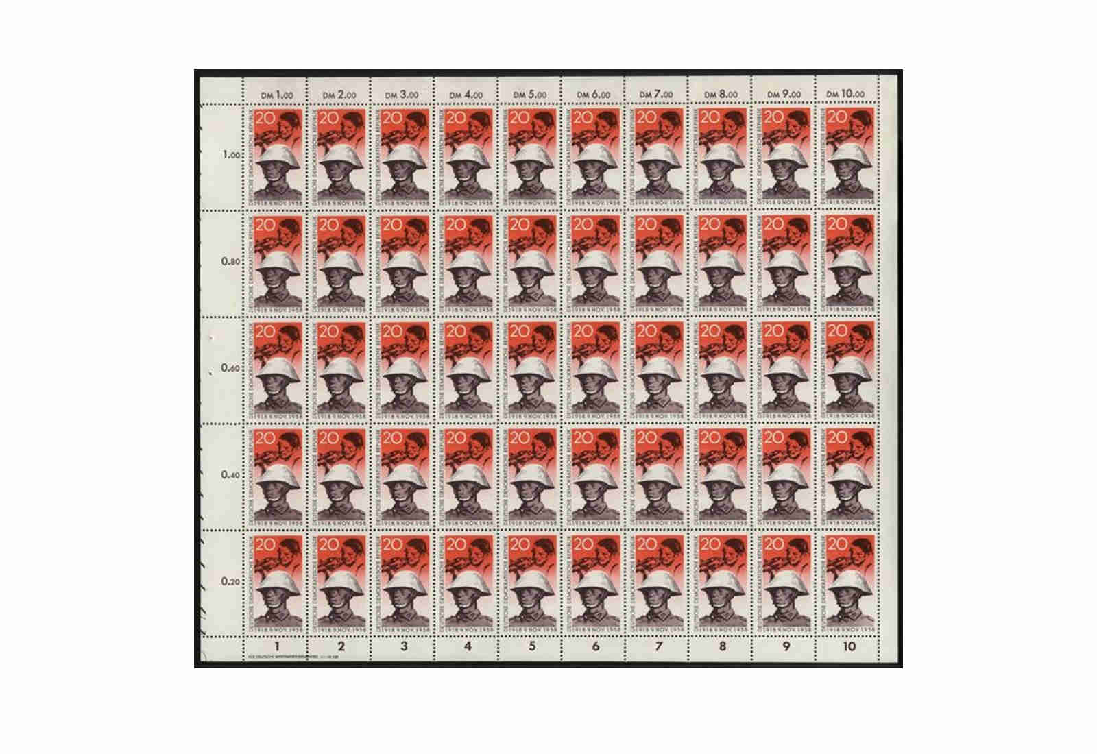 Briefmarken DDR Bogen Pappchinesen ungestempelt postfrisch MiNr 662 **