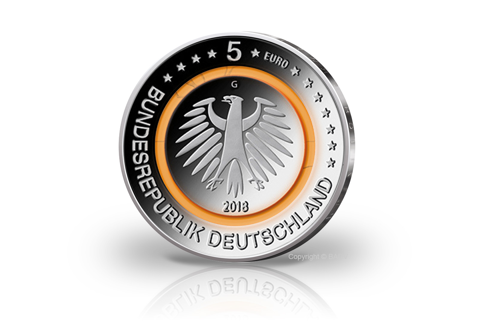 5 Euro 2018 Deutschland Subtropische Zone mit Polymerring st Prägestätte G