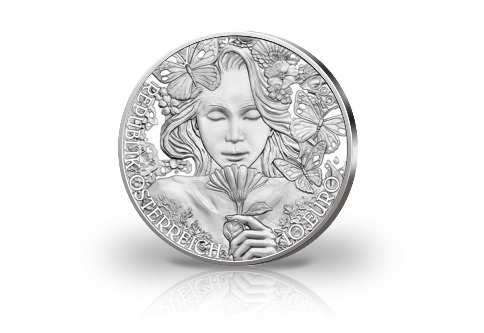 10 Euro Silbermünze 2022 Österreich Ringelblume Mit der Sprache der Blumen PP