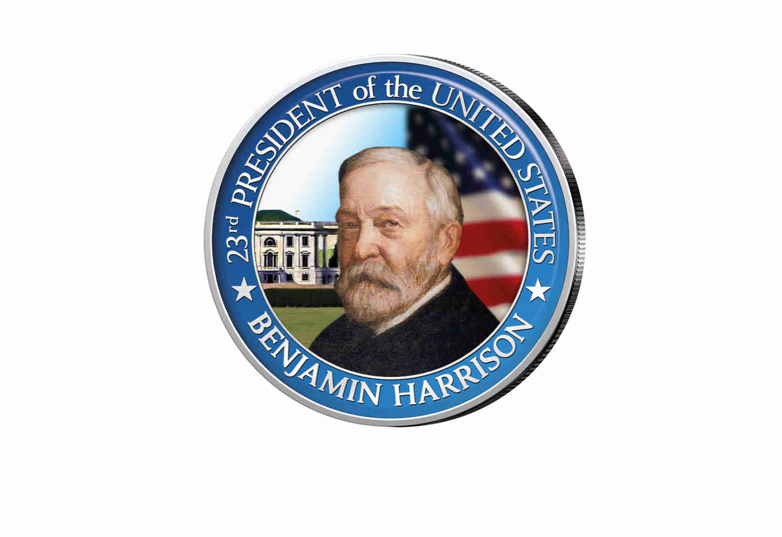 ½ Kennedy-Dollar USA mit Farbapplikation Benjamin Harrison Serie: Presidents of the US