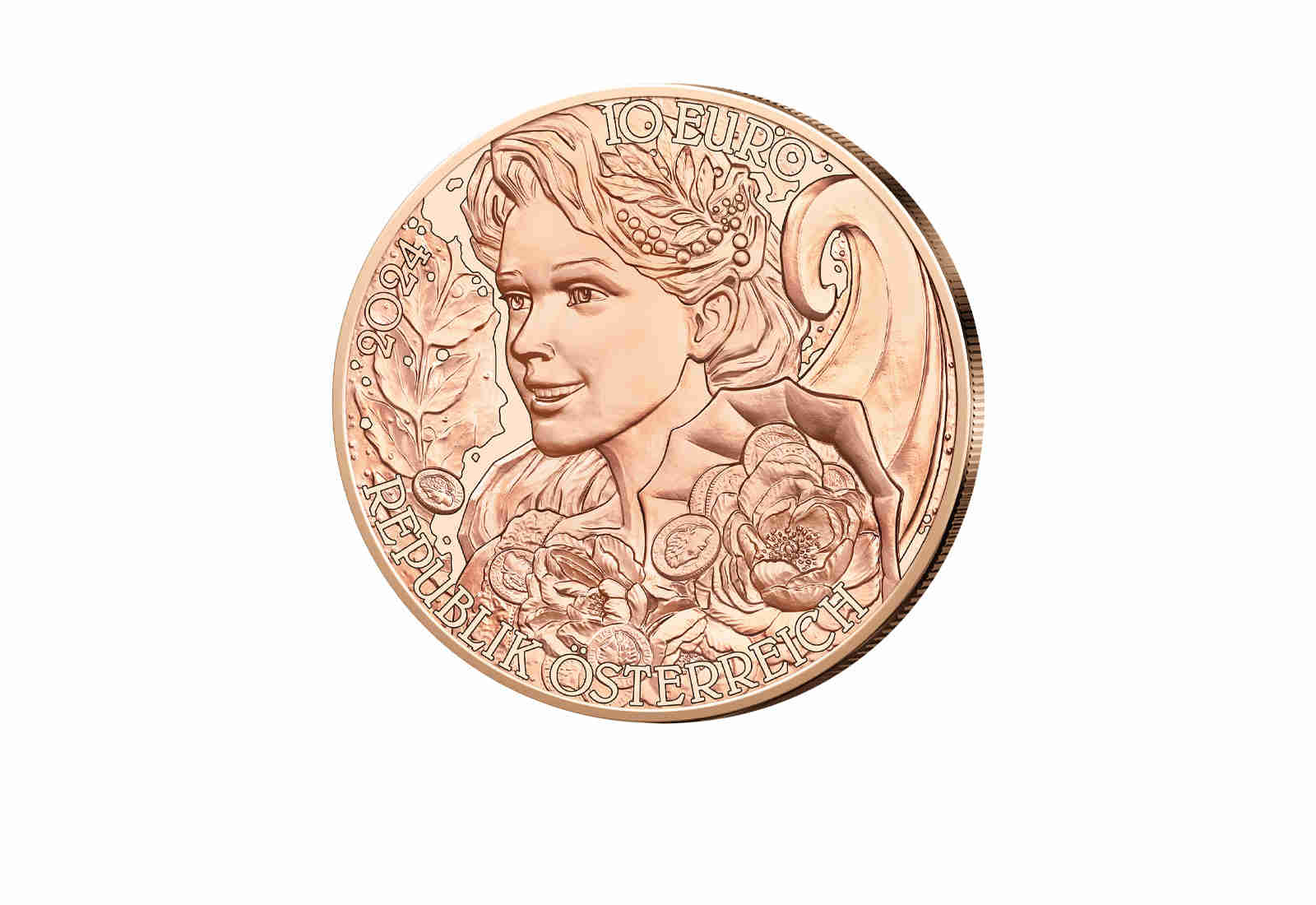 10 Euro 1/2 oz Kupfer 2024 Österreich Pfingstrose bfr.