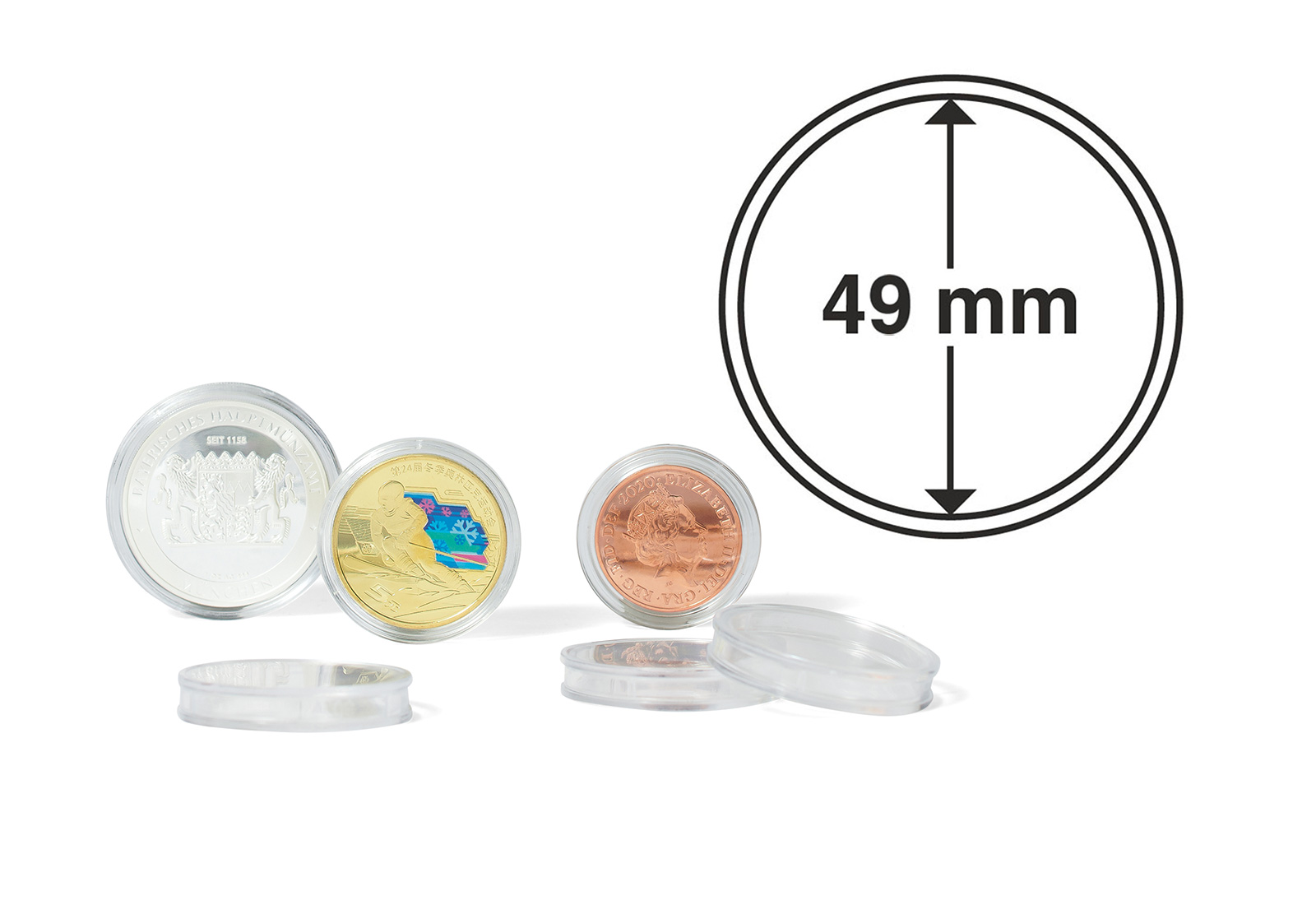 [49 mm] Leuchtturm Münzkapseln im 10er Pack