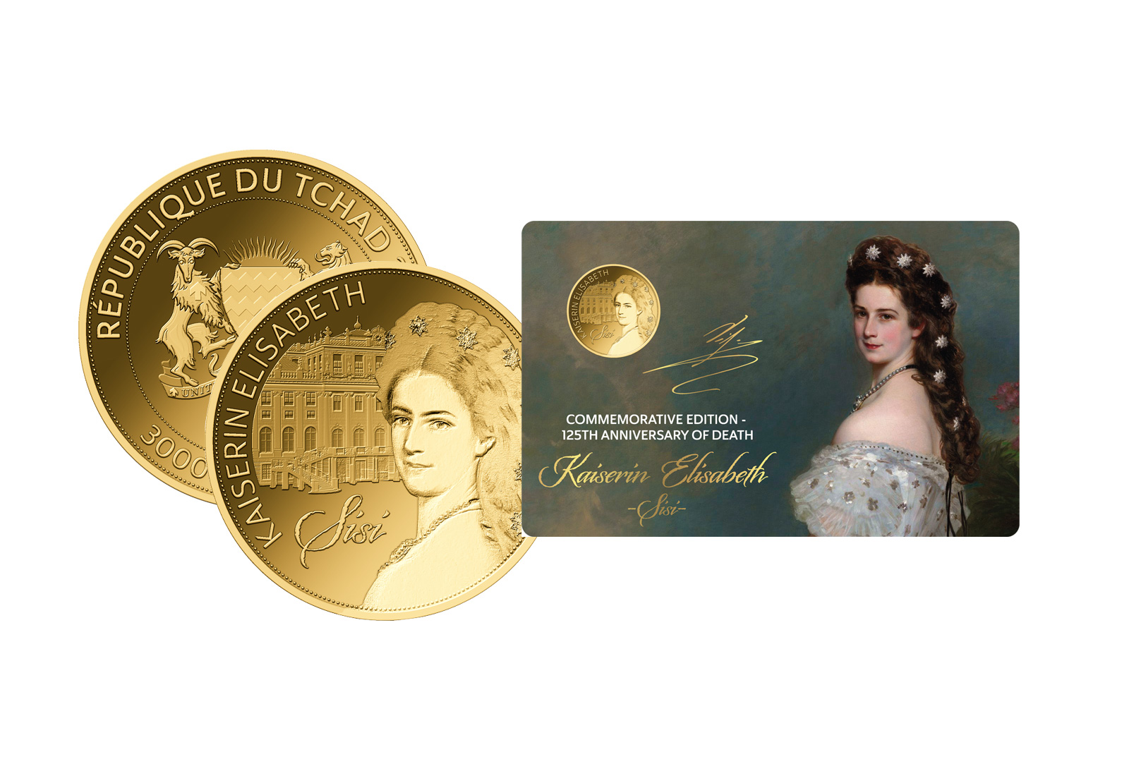 Goldmünze Motiv "Kaiserin Elisabeth - Sisi" Coincard 999/1000 Gold Geschenk