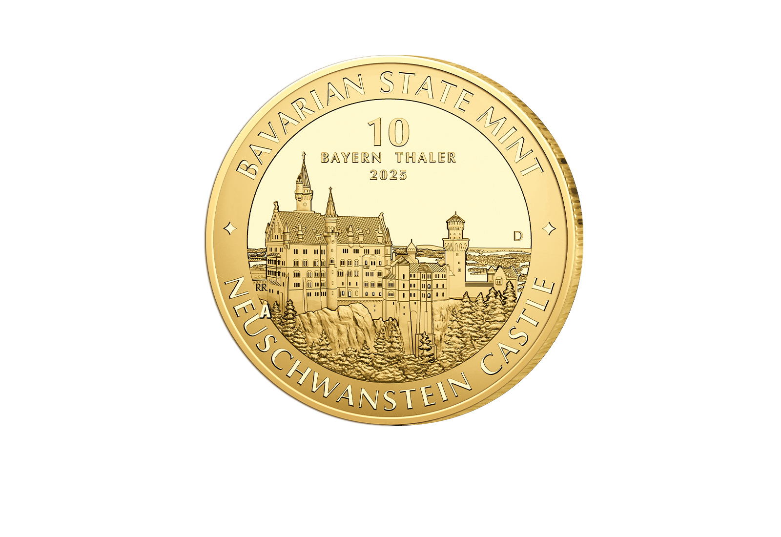 10 Bayern-Thaler 1/10 oz Goldmünze 2025 Neuschwanstein st