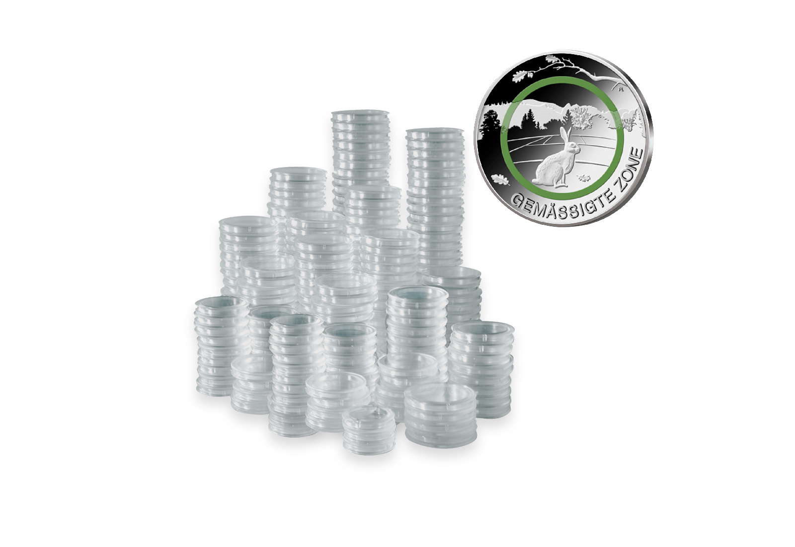 [27 mm] SAM 500 Münzkapseln für 5 Euro mit Polymerring