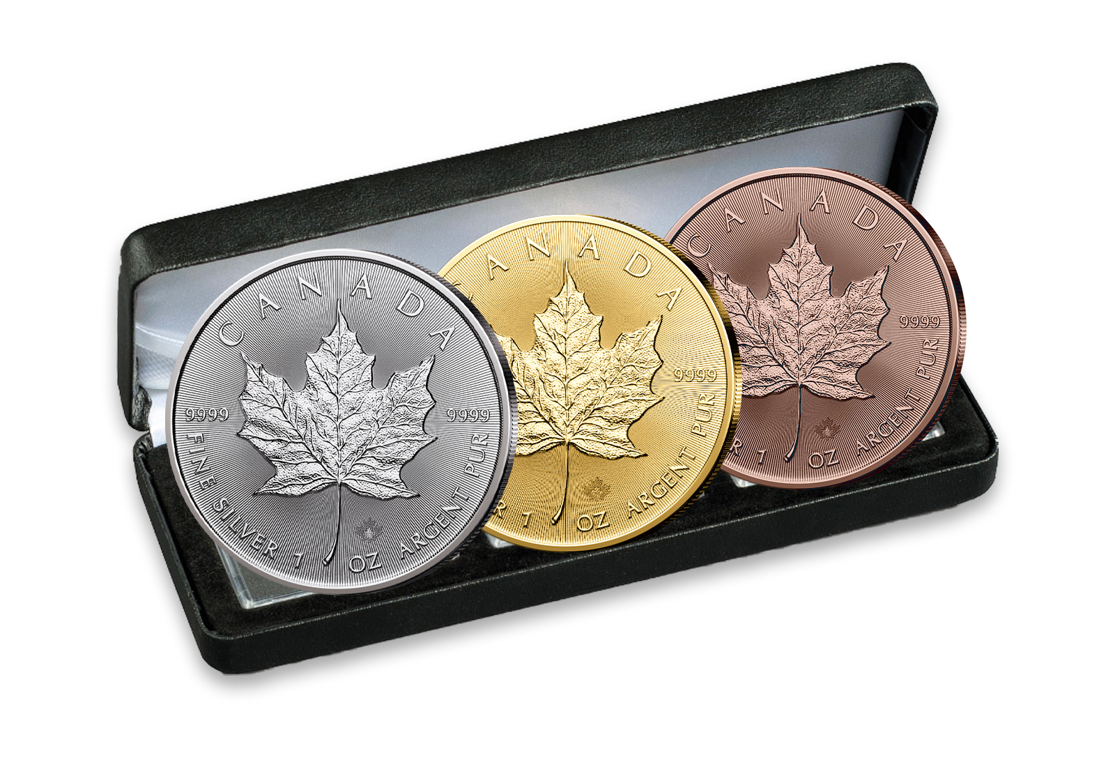 Edelmetallset Maple Leaf  2025 - 3x 1 oz Silber