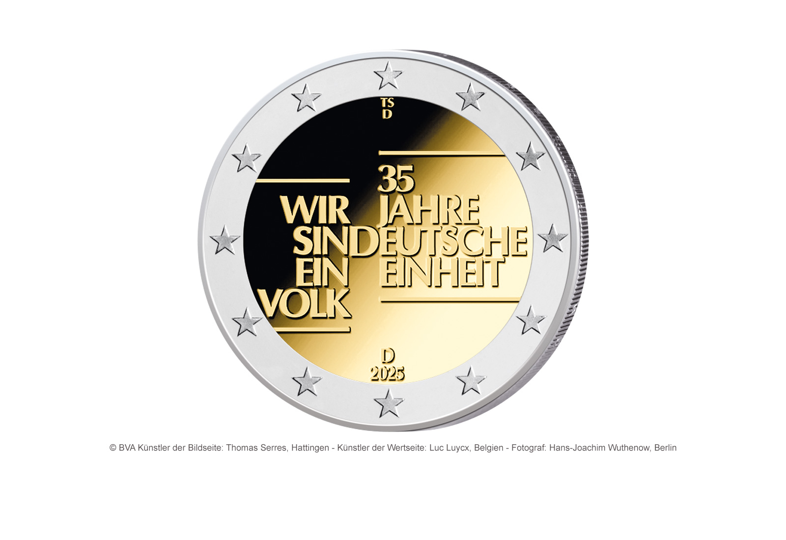 2 Euro 2025 Deutschland 35 Jahre Deutsche Einheit bfr. Prägestätte unserer Wahl