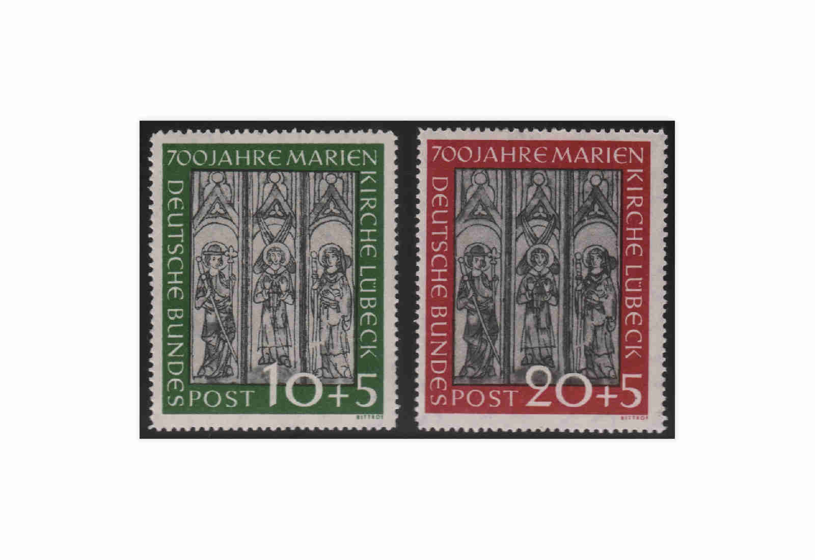 Briefmarken BRD 700 Jahre Marienkirche 1951 Michel-Nr. 139-140 postfrisch