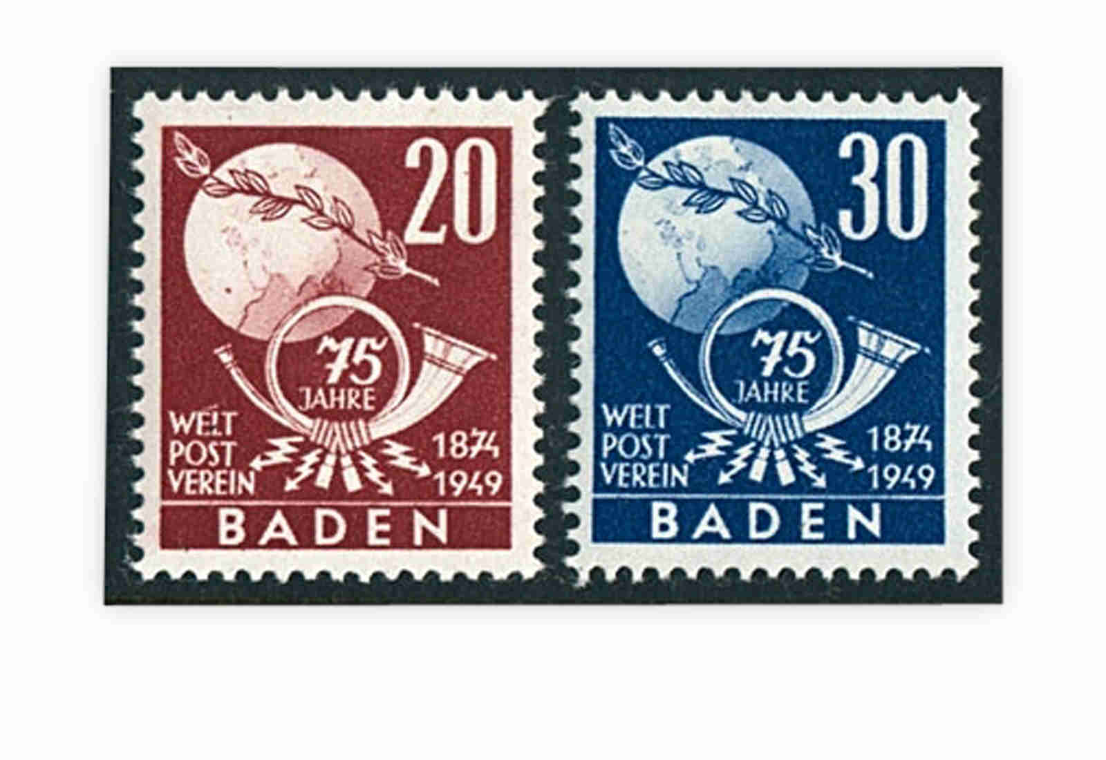 Briefmarken Französische Zone Baden 1949 Michel-Nr. 56/57 gestempelt