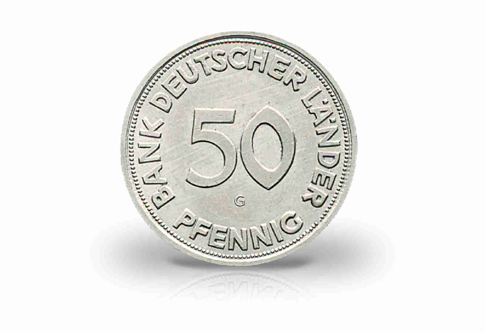 50 Pfennig 1950 BRD Bank Deutscher Länder Prägestätte G Jaeger-Nr. 379