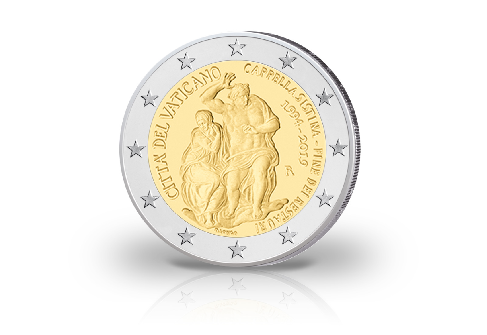 2 Euro 2019 Vatikan 25 Jahre Restaurierung der Sixtinischen Kapelle st im Blister