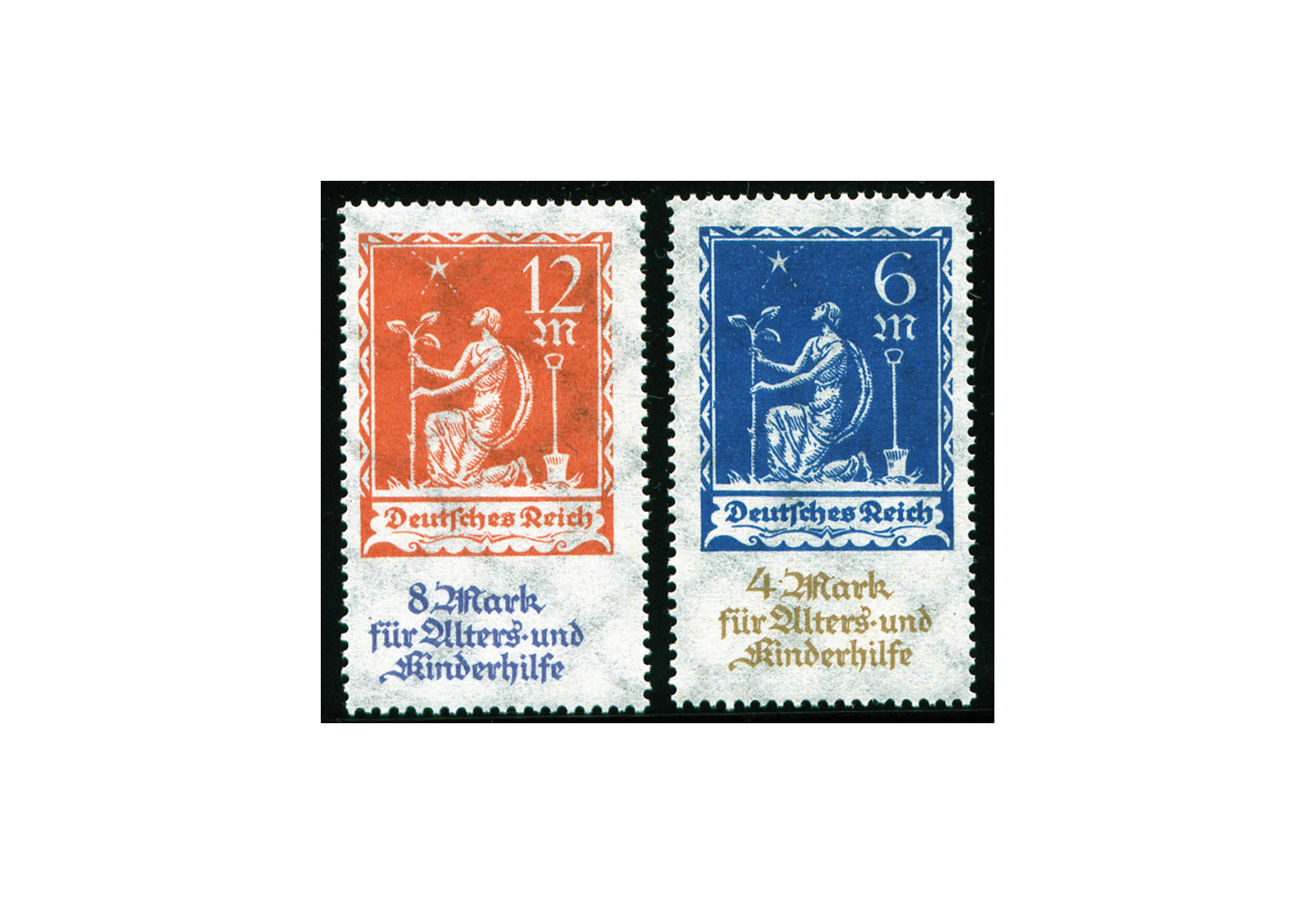 Briefmarken Deutsches Reich Alters- und Kinderhilfe 1922 Michel-Nr. 233/4 postfrisch