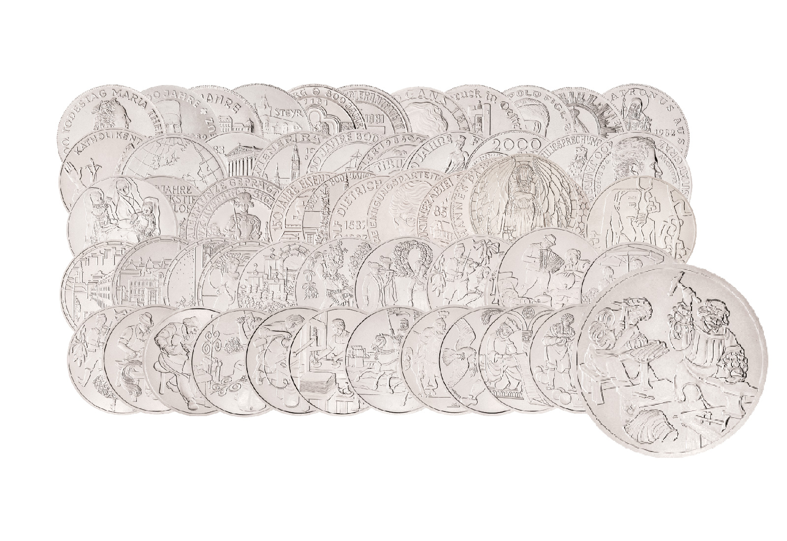 500 Schilling 1980-2001 Österreich 60er Set