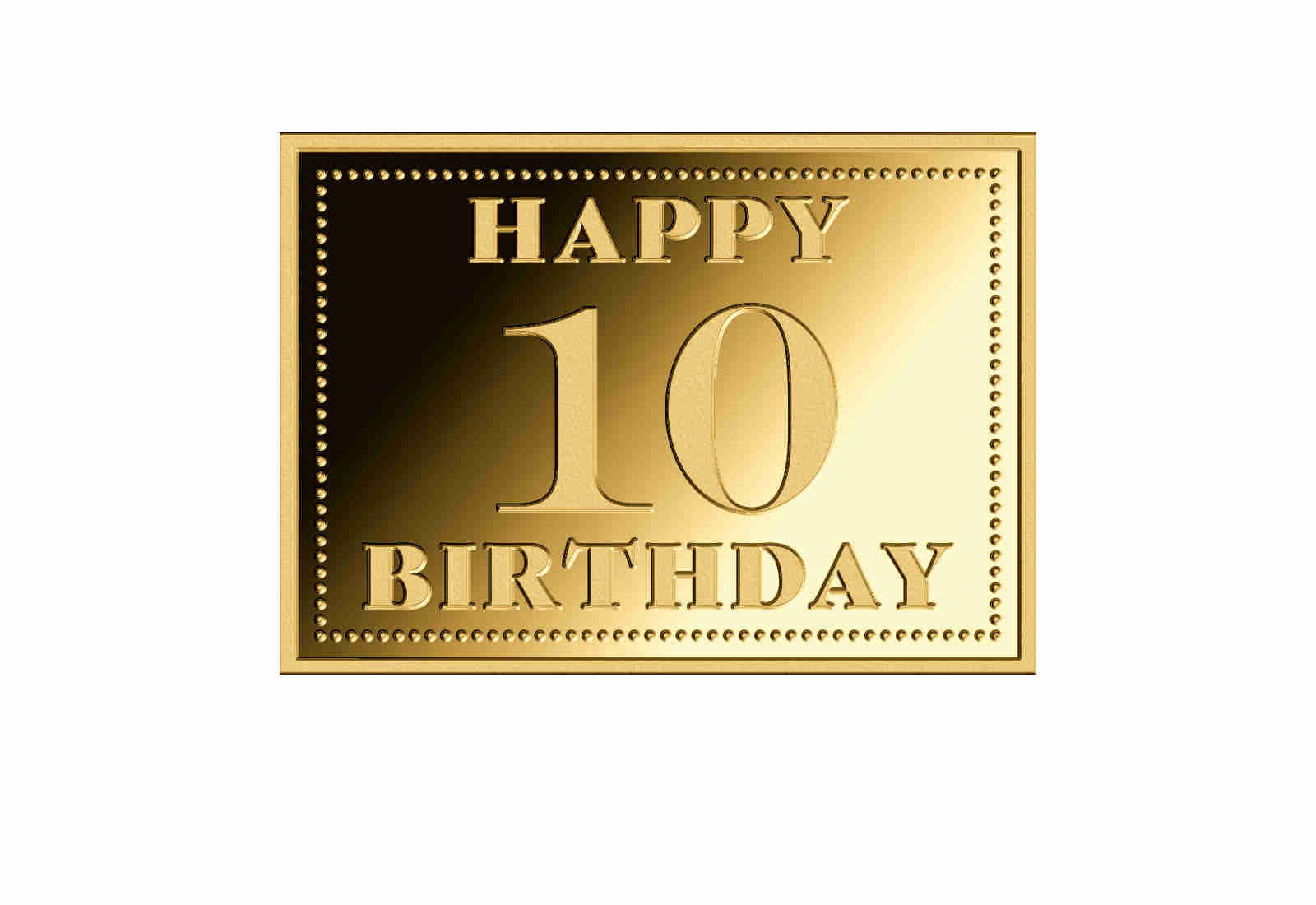 Goldmünze Motiv "Happy Birthday 10. Geburtstag" 999/1000 Gold Geschenk