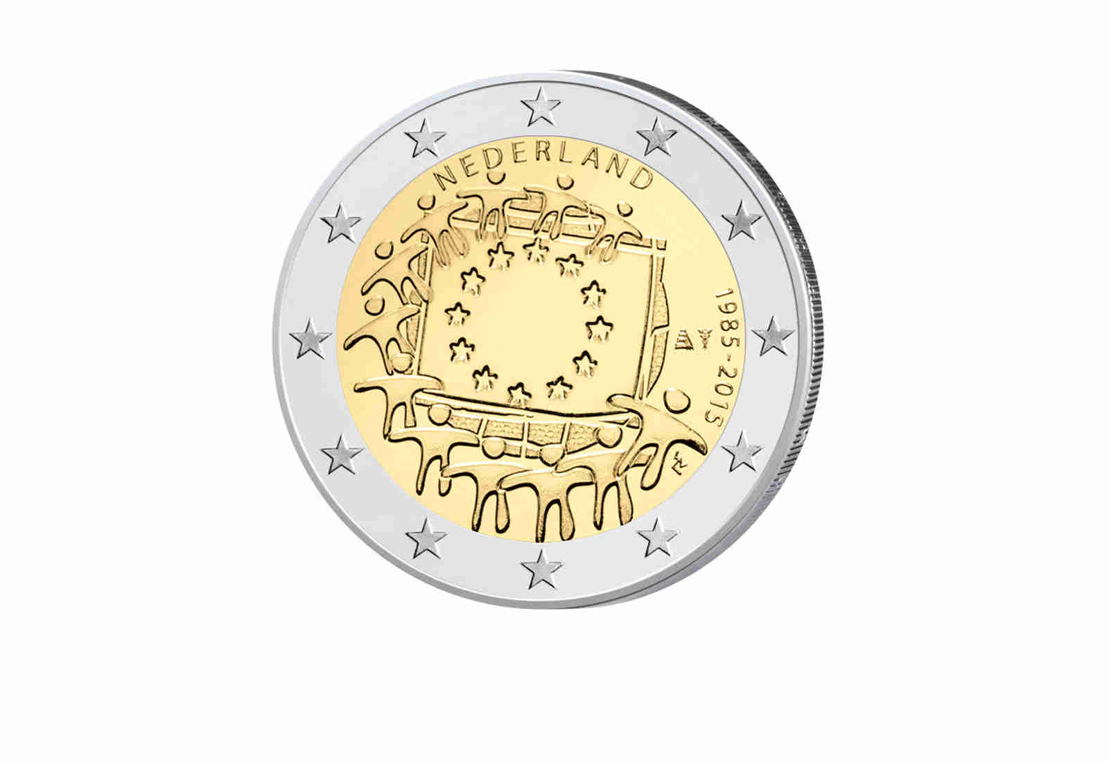 2 Euro 2015 Niederlande 30 Jahre Europaflagge bfr.