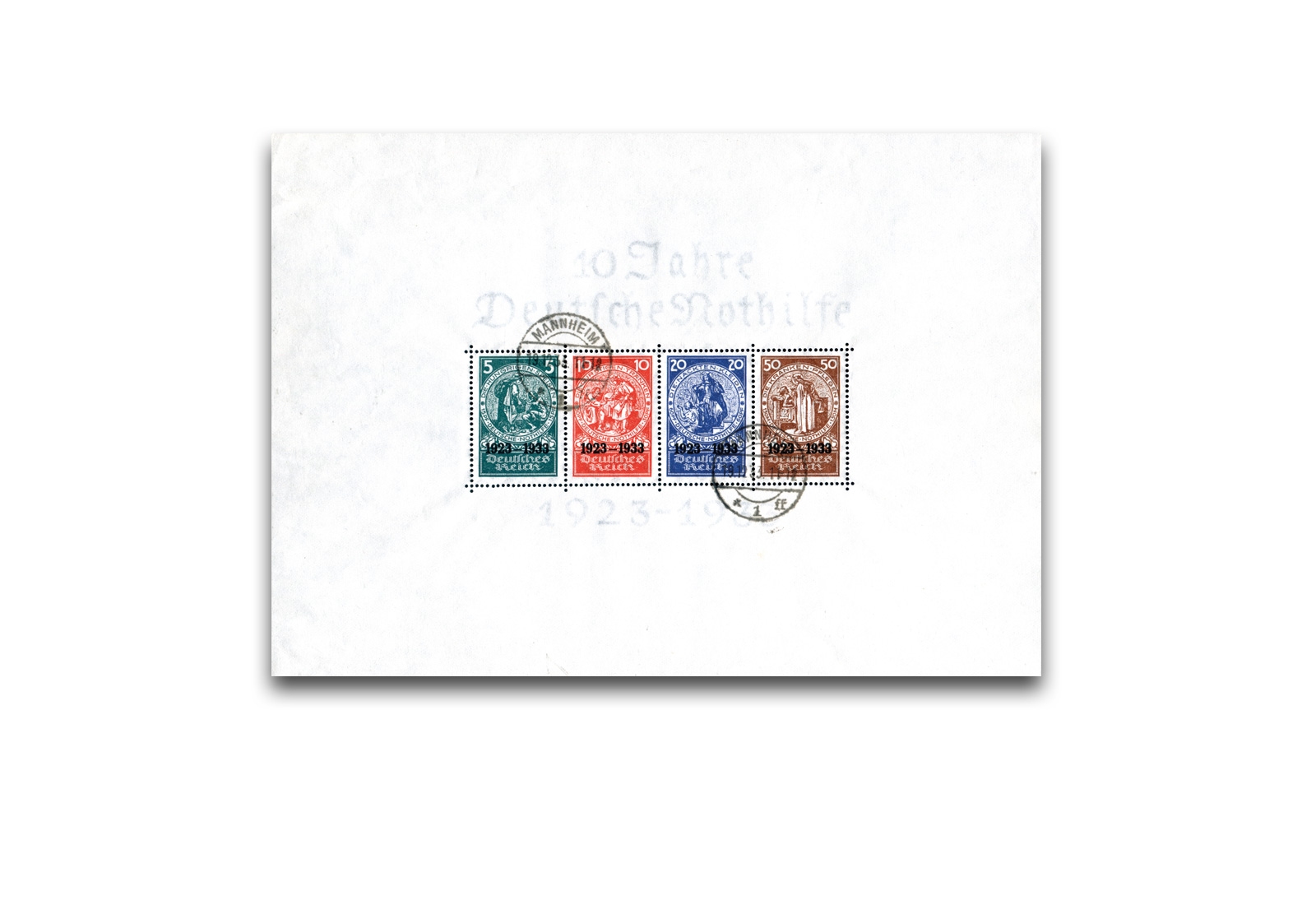 Deutsches Reich Nothilfe Block 2 gestempelt mit Fotoattest