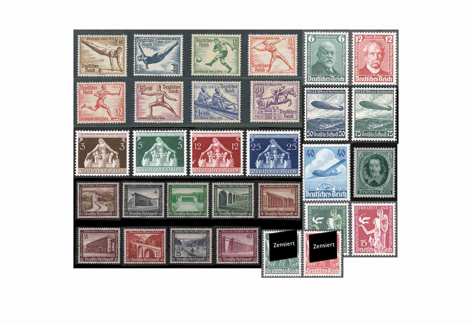 Briefmarken DR Jahrgang 1936 **