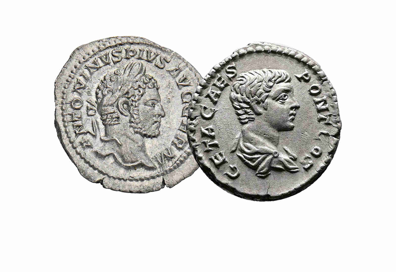 2x Silberdenare Caracalla & Geta Rom 193-217 n. Chr.