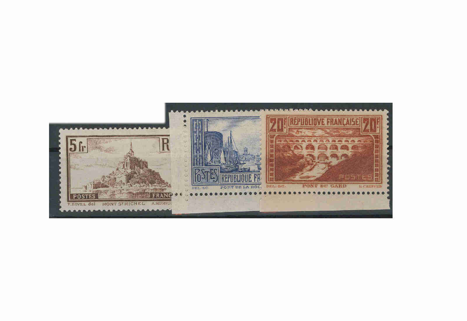 Briefmarken Frankreich Bauwerke 1929-1931 Michel-Nr. 240/42 postfrisch