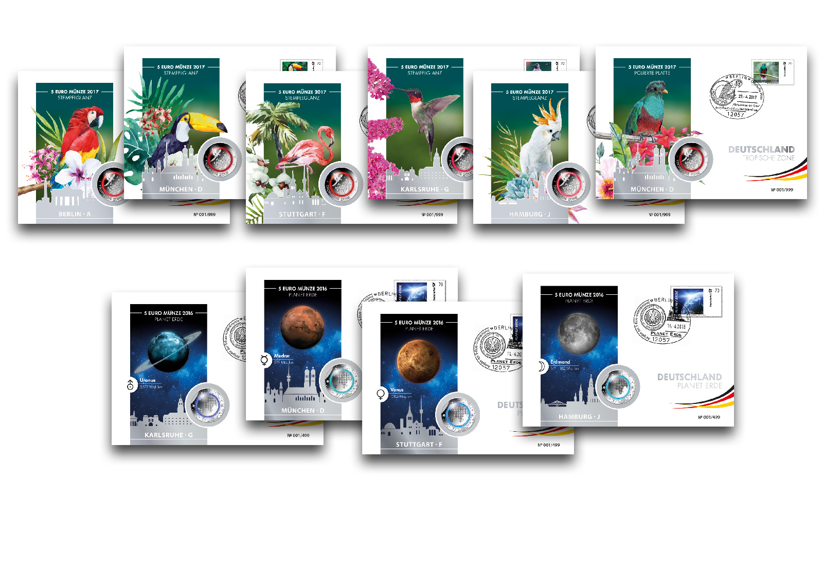 Kuverts für Numisbriefe BRD (10er Set )