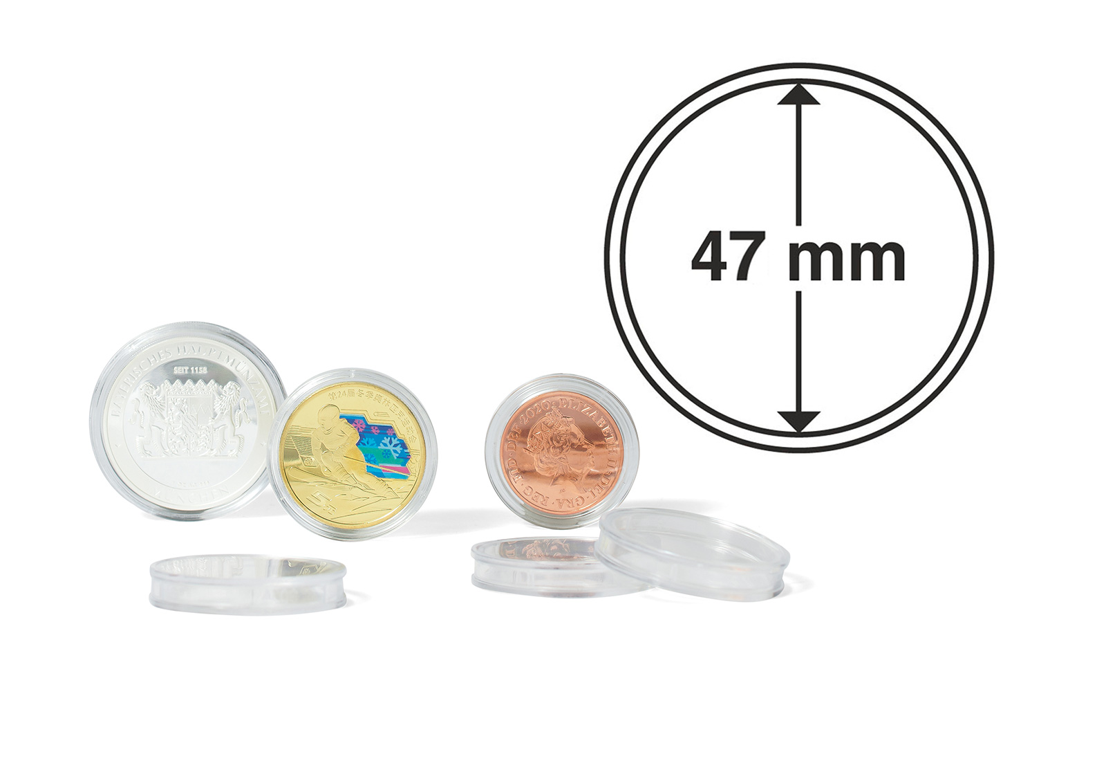 [47 mm] Leuchtturm Münzkapseln im 10er Pack