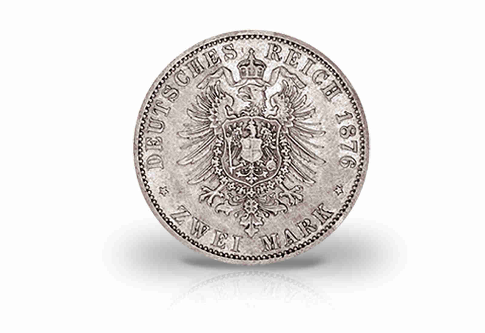 2 Mark 1876 Deutsches Kaiserreich Mecklenburg-Schwerin Friedrich Franz II. Jaeger-Nr. 84