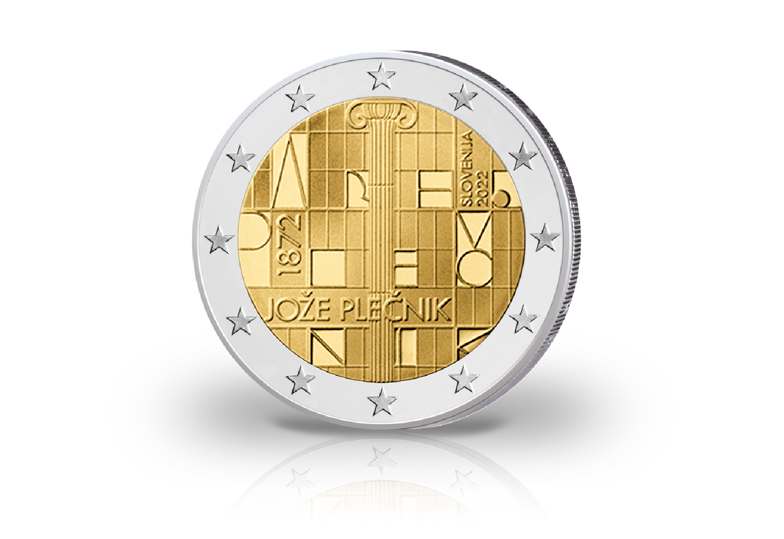 2 Euro 2022 Slowenien 150. Geburtstag Joze Plecnik
