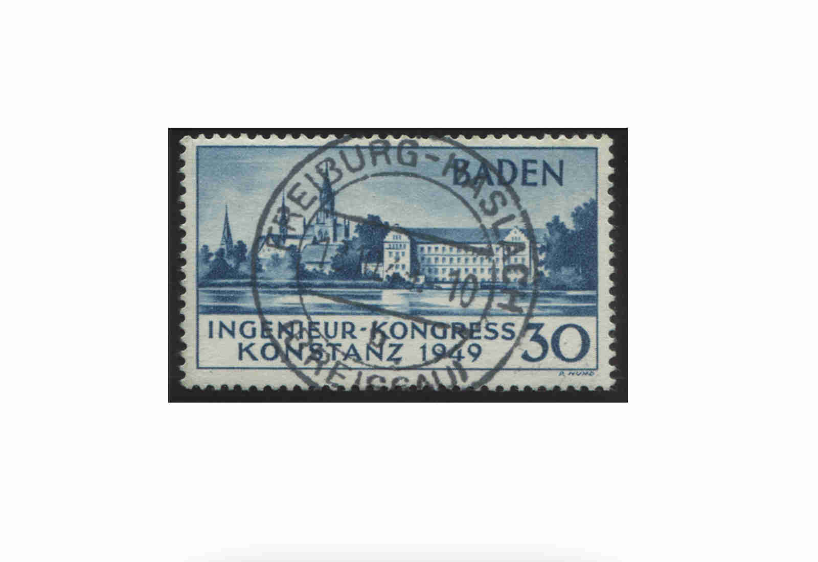 Baden MiNr.: 46 I+II gest. im SET: Franz. Zone