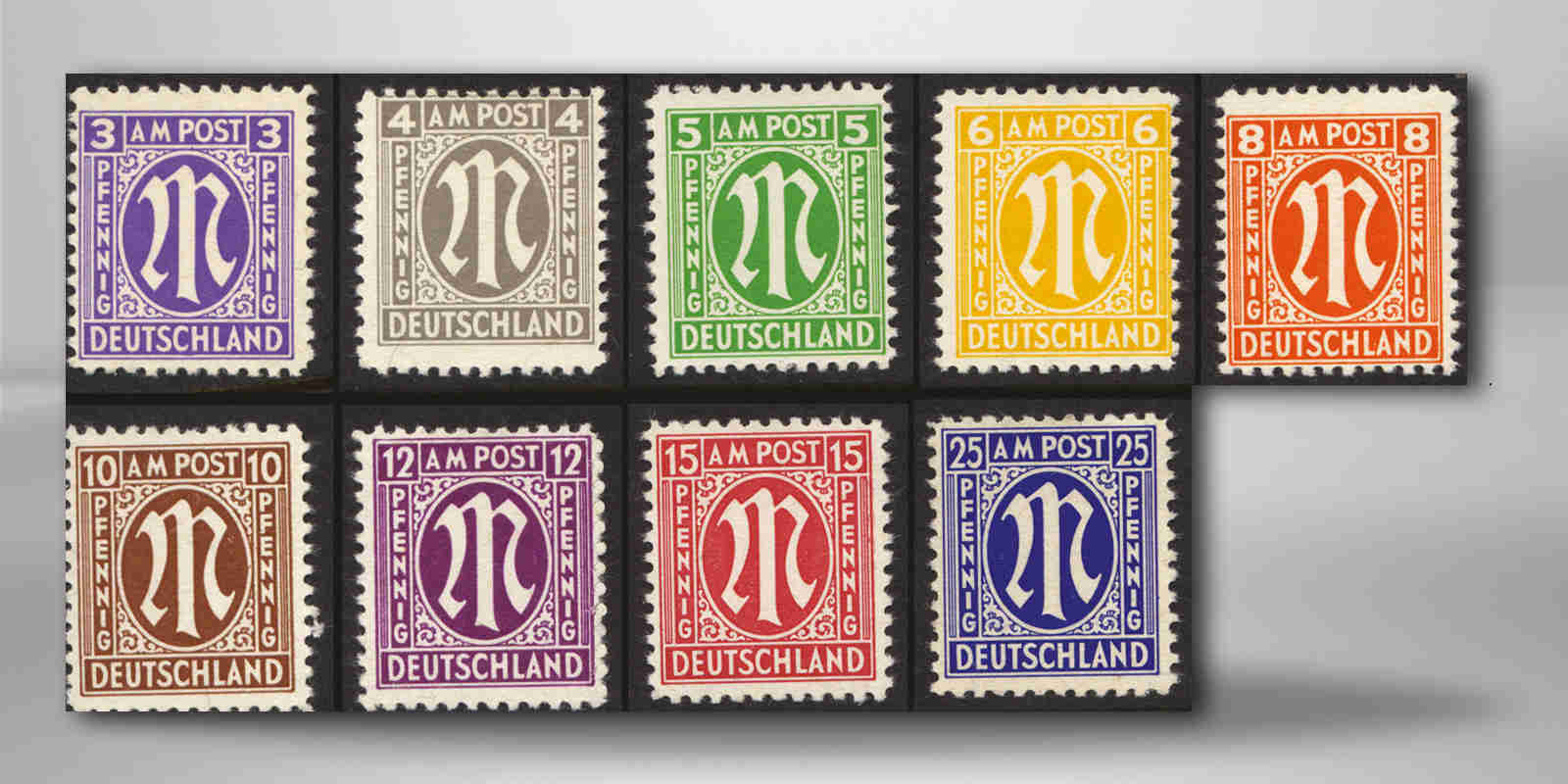 Bizone Michel-Nr. I-IX I postfrisch geprüft 9 Marken