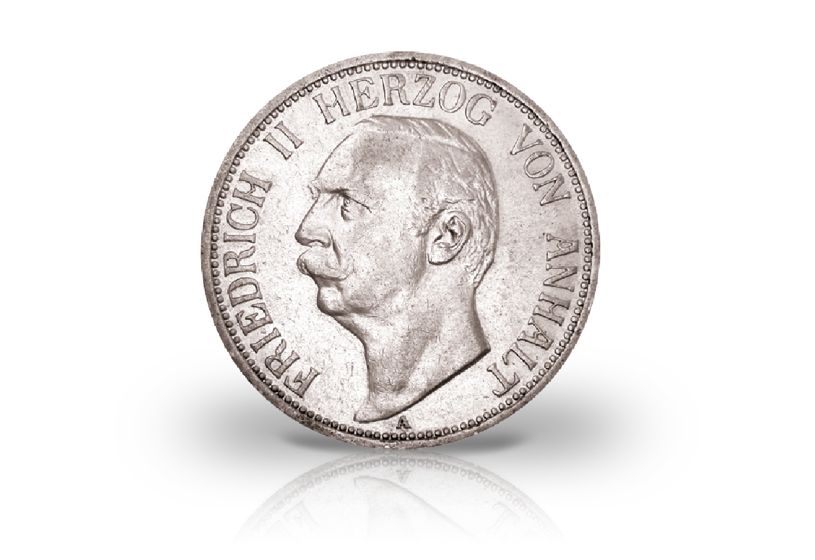 3 Mark 1909 Deutsches Kaiserreich Anhalt Herzog Friedrich II. Prägestätte A Jaeger-Nr. 23