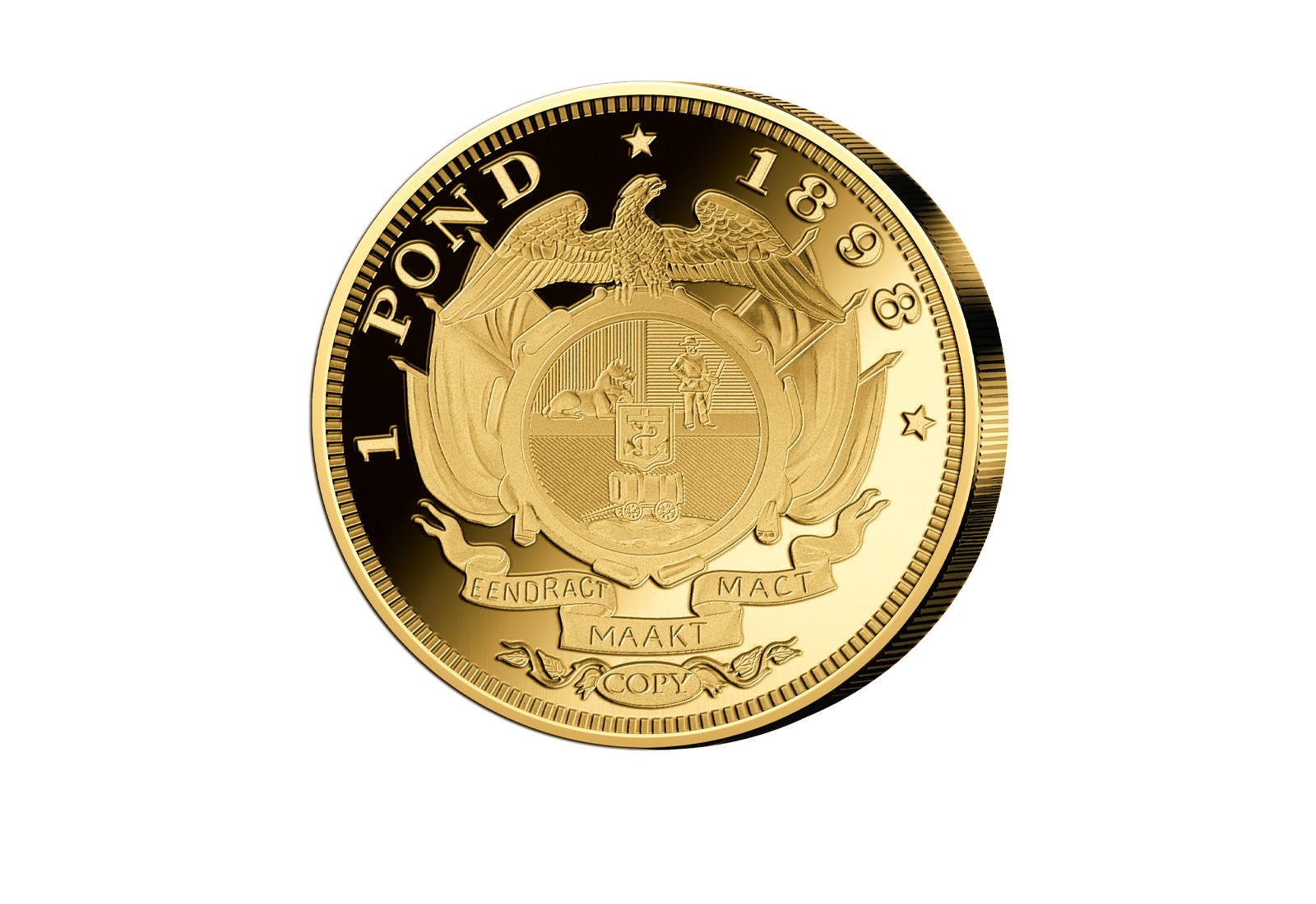 Gigantenprägung vergoldet Single 9 Pond