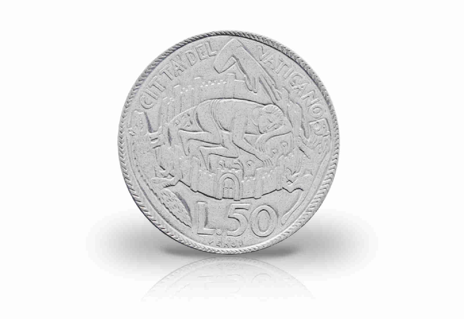 50 Lire 1976 Vatikan Papst Paul VI. Heiliges Jahr