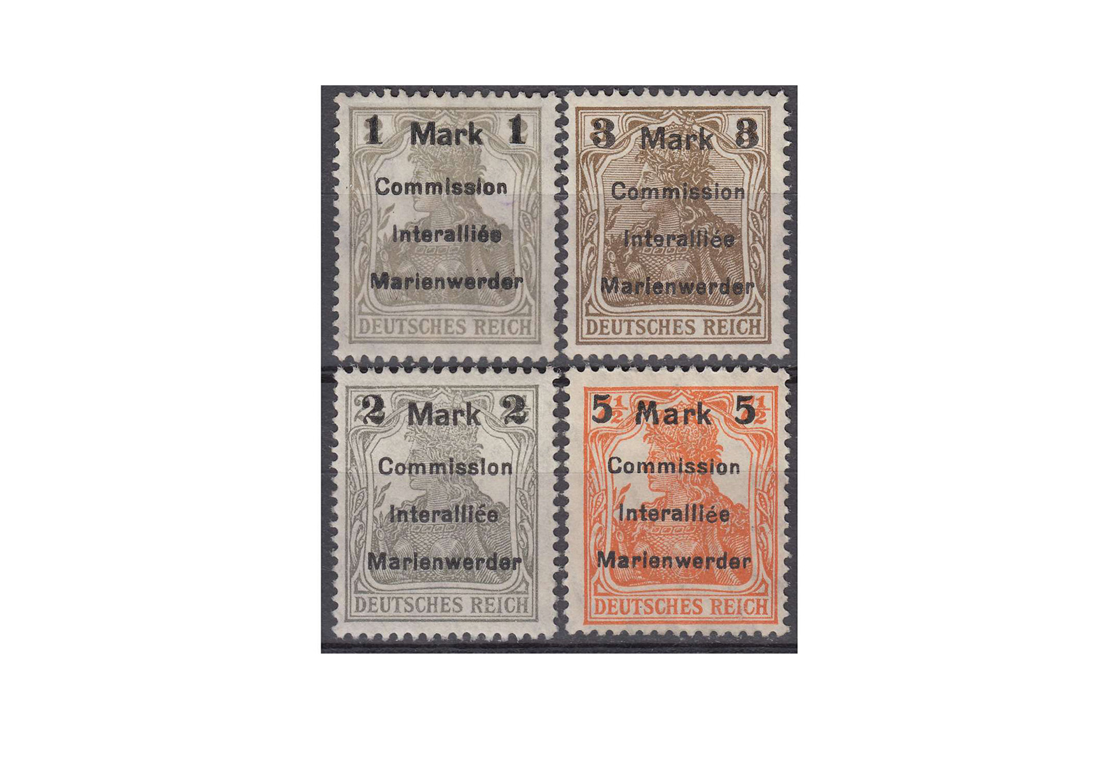 Briefmarke Marienwerder Dt. Abstimmungsgebiete MiNr.: 22-25 gest