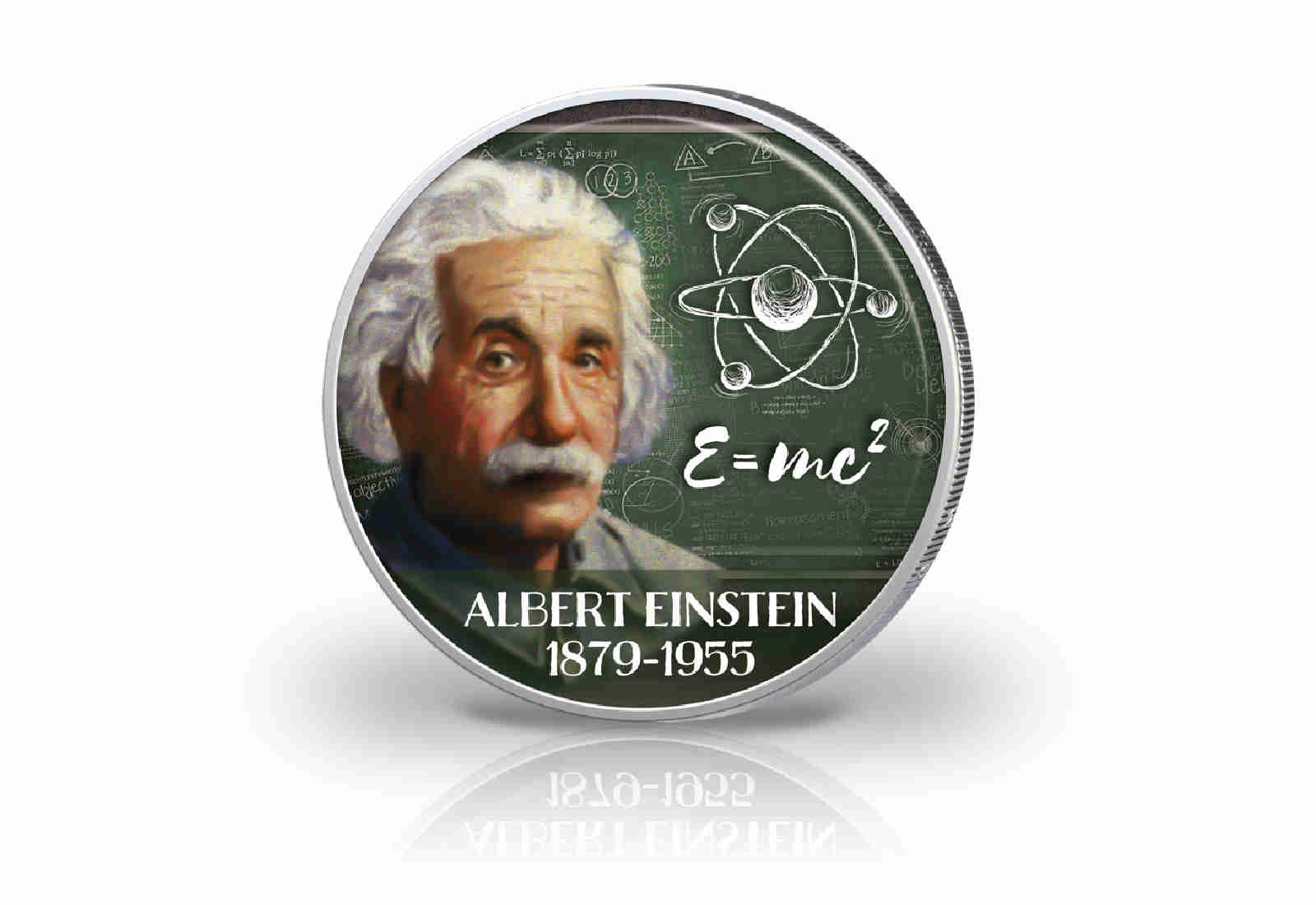 2 Euro mit Farbmotiv Albert Einstein